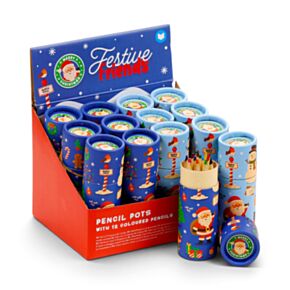 Kredki 12 sztuk w małej tubie z motywem Festive Friends Christmas