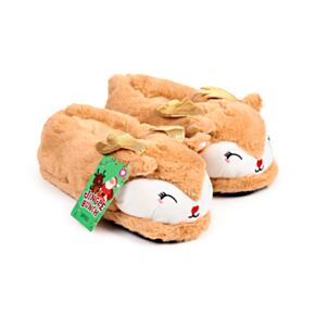 Kapcie z reniferem i dzwoneczkiem - unisex, jeden rozmiar