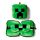 Minecraft Creeper - Stylizowana relaksacyjna poduszka podróżna i maska na oczy