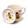 Zestaw porcelanowych kubków i pokrywek  - Christmas Jan Pashley Highland Coo